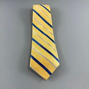 Nicole Miller Yellow / Blue Striped Men's Tie 3 1/2" x 59"